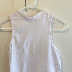 White High Neck Cropped Top